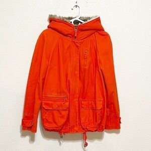 Daughter of the Liberation Faux Fur Hoodie Anthropologie Pintuck Jacket Size S